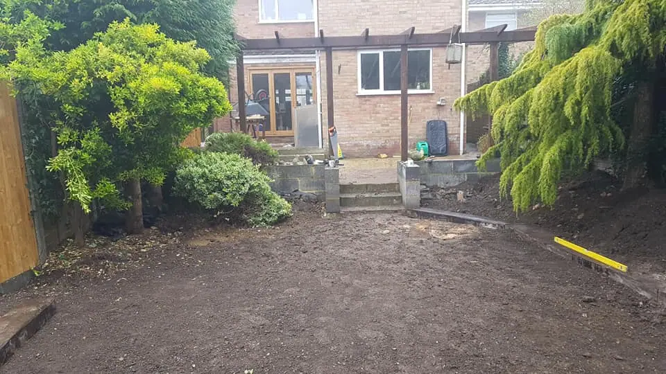 Bare garden before turfing
