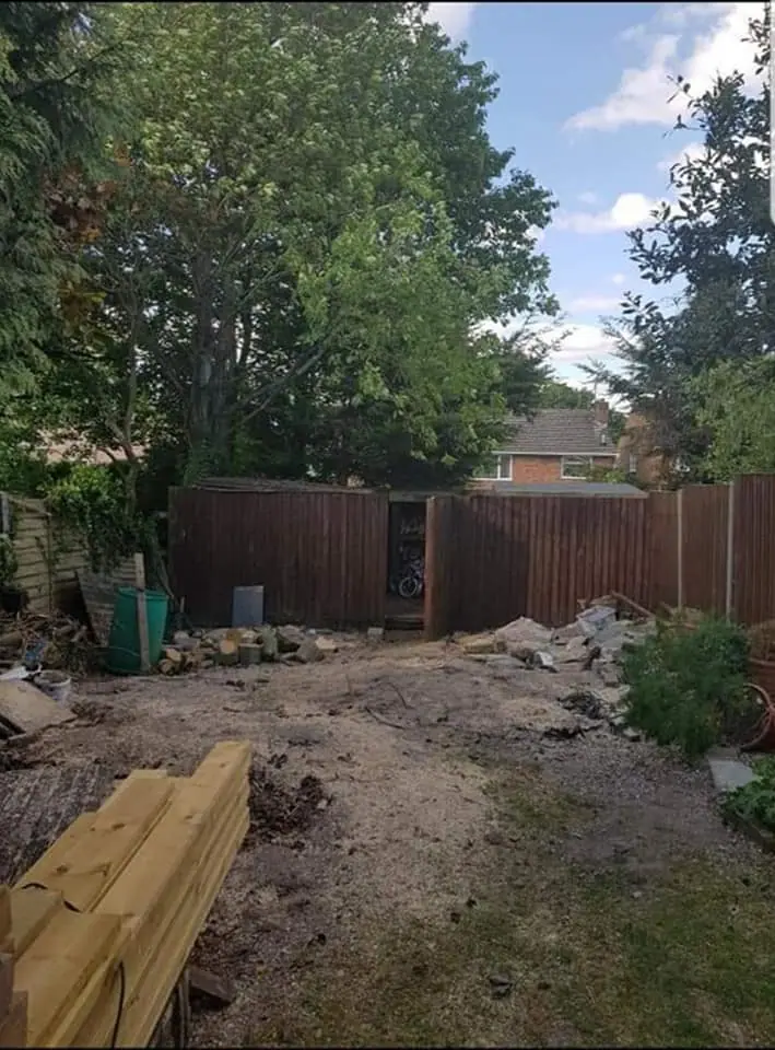 Garden before landscaping work
